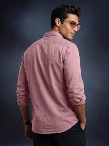 Image of Veirdo Men's Pure Cotton Utility Shirt | Full Sleeve Casual Button-Down with Dual Chest Pockets | Stylish & Comfortable Everyday Wear | Colors: Beige, Black, Maroon, Olive, Rust & White