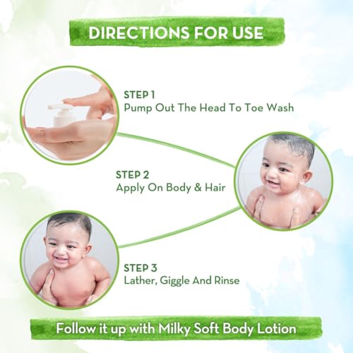 Image of Mamaearth Milky Soft Head to Toe Wash With Oats, Milk, and Calendula for Babies | 2-in-1 Tear-Free Body Wash & Shampoo | Moisturizes and Soothes Skin | 400 ml (Pack of 5)