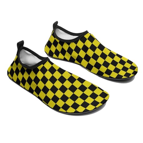 Glitter Blue White Checkered Chessboard Flag Water Shoes for Women Men Quick Dry Swim Beach Shoes for Swimming Pool4
