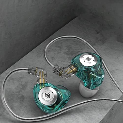 Image of Concept Kart KZ EDX Pro IEM Earphone, HiFi Stereo Special Dual Magnetic Circuit Dynamic Driver Resin Inlay Metal Process in-Ear Monitors Earbuds with 5N OFC 2Pin Detachable Cable (Cyan, with Mic)