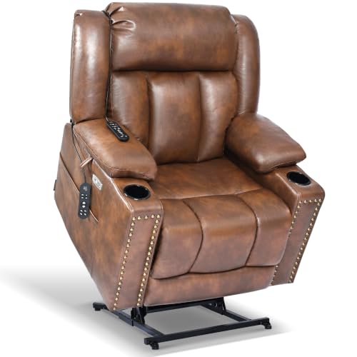 Image of EONIX Power Lift Recliner Chair for Elderly, 400lb, Retro Espresso Brown