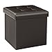 Bonlife Sgabello Comodino Puff Contenitori Piccoli Tavolino Salotto Pouf Contenitore Ecopelle Portaoggetti Pouf da Camera Quadrato 32x32x32cm Marrone