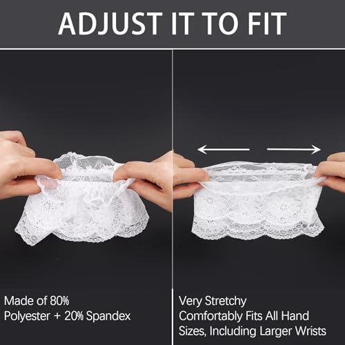 Short Lace Gloves for Women Fingerless Lace Gloves Cuff Length Tea Party Lolita Clown Halloween Accessories3