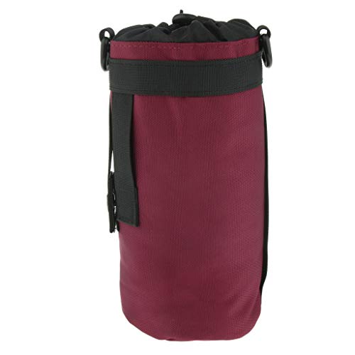 Injoyo 1,5 L Sac Rafraîchisseur de Bouteille Isotherme Pliable Bouteille de Vin Boissons de Pique-Nique de Transport Sac fourre-Tout avec Bandoulière - Rouge Cover