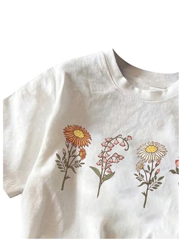 Image of WDIRARA Girl's Strawberry T Shirt Graphic Tee Cute Crewneck Short Sleeve Top