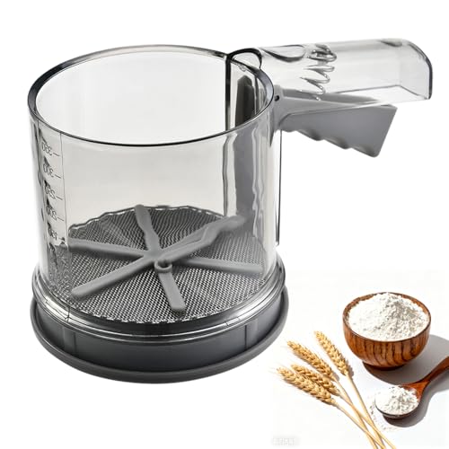 ALKNOT - Spandicucchero a velo, colino per farina, macina zucchero a velo, colino in acciaio inox, spargitore per farina, mandorle in polvere e zucchero a velo