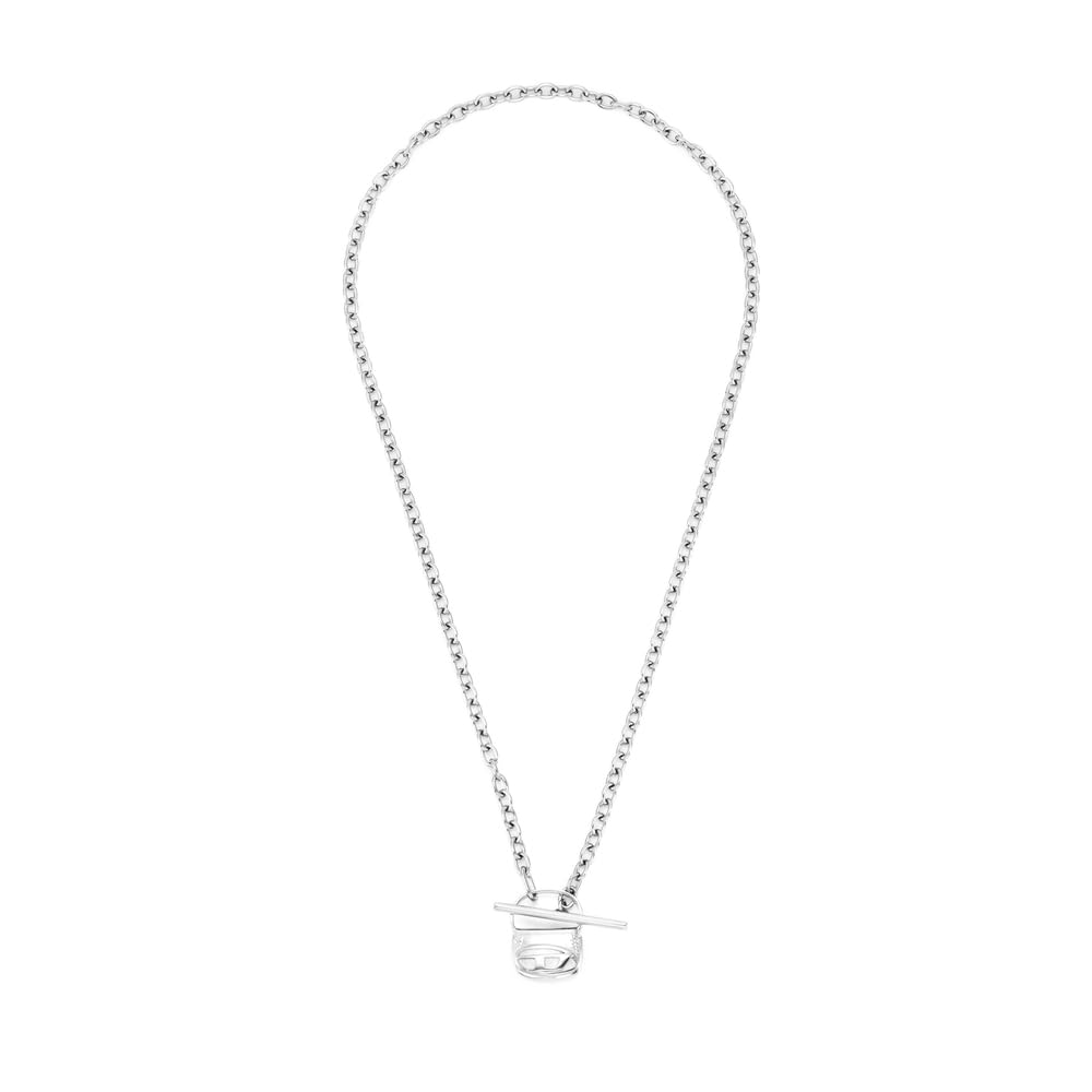 Diesel Herren Edelstahl mit Karabinerverschluss Anhänger Halskette