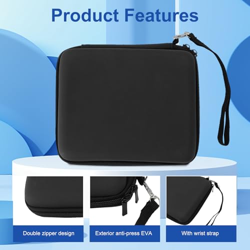 Image of ciciglow Protective Hard Shell Travel Carrying Case for 2DS with 8 Game Card Holders, Shockproof Dust Proof, Soft Interior, Portable Strap, Lightweight Design, Inner Mesh Pocket (Black)