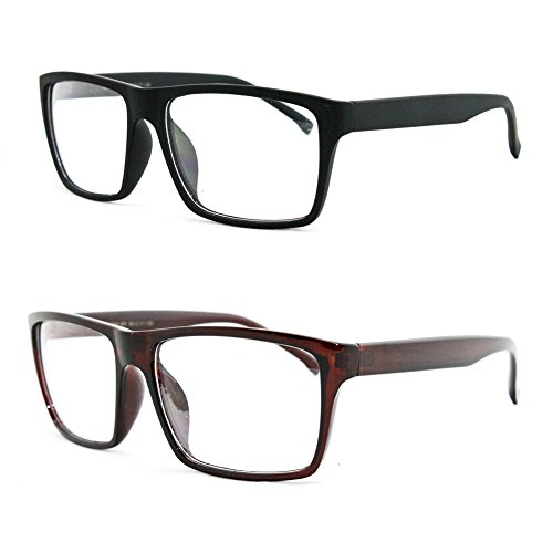 Image of Classic Unisex Squared Fashion Clear Lens Eye Glasses Frame Clear Lens Glasses Men Women