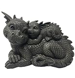 Pacific Giftware PT Garden Dragon Family Dragon Garden Display Decorative Accent Sculpture Stone Finish 10 Inch Tall