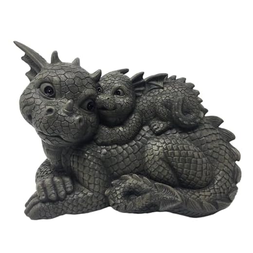 Pacific Giftware PT Garden Dragon Family Dragon Garden Display Decorative Accent Sculpture Stone Finish 10 Inch Tall