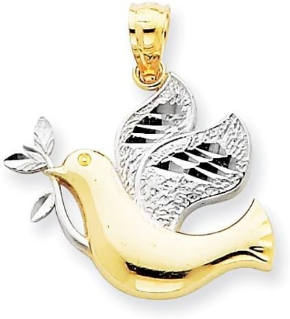 PicturesOnGold.com 14k Two-Tone Gold Holy Spirit Pendant - Under 3/4 Inch X over 3/4 Inch in 14K Two Tone Gold