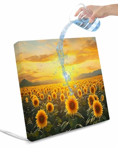 Sunflower Field Outdoor Cushion Chair Cover Set of 4 - Waterproof Couch Seat Covers, Summer Vintage Sunset Botanical Floral Patio Furniture Protector Cushions Slipcovers for Sofa/RV, 22