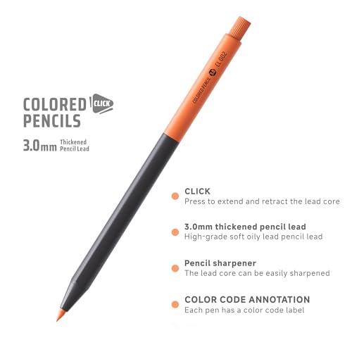 PHOSYNDYE 96 Color Mechanical Colored Pencils 3.0mm Lead,1 Sharpener Included, Stylish Barrel Design for Drawing, Sketching, Journaling Coloring Books - Image 3