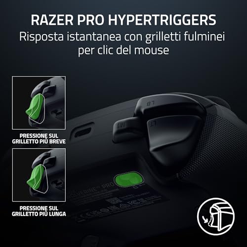 Wolverine V3 Pro - Controller Esports wireless per Xbox e PC (HyperSpeed Wireless, pulsanti d'azione tattili Mecha, stick analogici ad effetto Hall anti-drift, vibrazioni aptiche) Nero - Controller - Immagine 7
