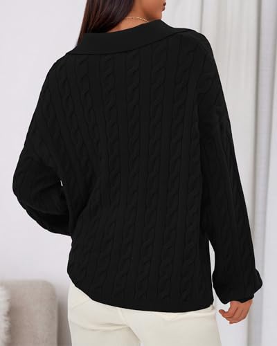 BTFBM Women's Oversized Sweaters Fall Fashion Clothes 2025 Trendy Knit Pullover Casual Long Sleeve V Neck Sweater Jumper Tops3