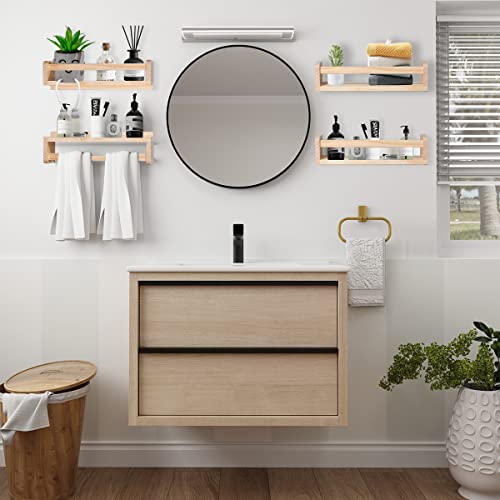 Set Of 3 Nursery Room Shelves, Floating Bookshelf For Toddler Baby Room Bedroom Kitchen Bathroom, Small Book Shelf Organizer For Kids, Solid Wood Hanging Book Shelf For Wall Mounted Decor #TOP4