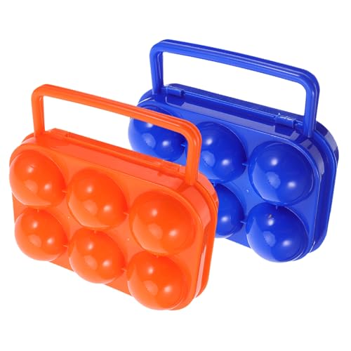 PENIKOKO 2 piezas Hueveras de Plástico para Camping Caja Organizadora con Celdas Independientes Diseño Resistente con Cierre Seguro Portahuevos Portátil para Nevera y Exteriores