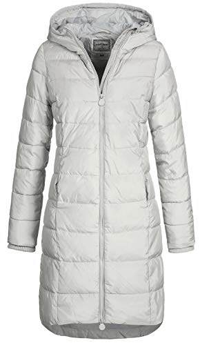 Eight 2 Nine Damen Steppmantel LETN-039 Lange Stepp-Jacke mit Kapuze quiet...