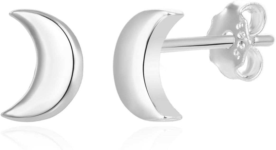 Adabele Authentic Sterling Silver Tiny Stud Earrings Circle Dot Triangle Star Moon Bar Minimalist Hypoallergenic Nickel Free Women Fine Jewelry