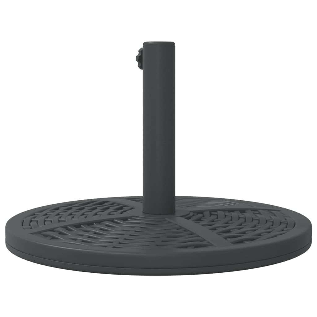 Stojak na parasol przeciwsłoneczny 12 kg z rattanowym wzorem, maszt Ø 38/48 mm, stabilna podstawa parasola na balkon, taras, do ogrodu, z adapterem i obciążnikiem dla bezpiecznego ustawienia