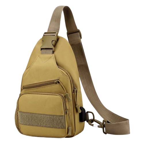 Fuuxtci Bandolera para hombre | Bolsa de viaje y senderismo en el pecho, ajustable, resistente al agua, práctico compañero deportivo para escalada, senderismo, camping actividades, caqui, Siehe