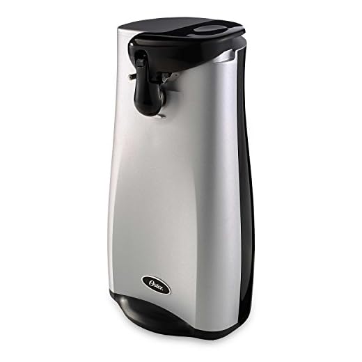 Oster Electric Can Opener with Knife Sharpener, Stainless Steel