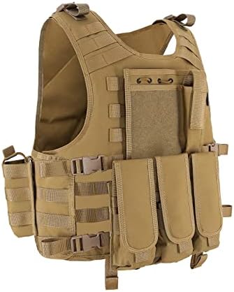 Snacam Tactical Vest Airsoft Painball Vest Outdoor Equipment for Men (Tan)
