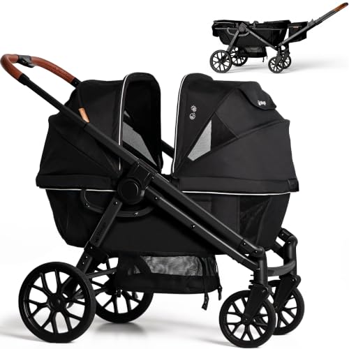 All-Terrain Double Wagon Stroller with Canopy