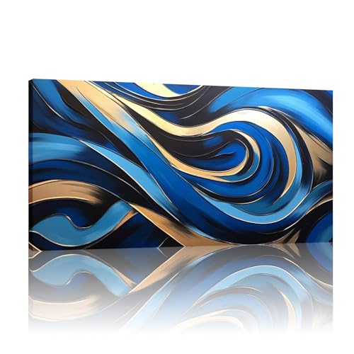 Images abstraites décoration salon et chambre moderne grand tableau bleu