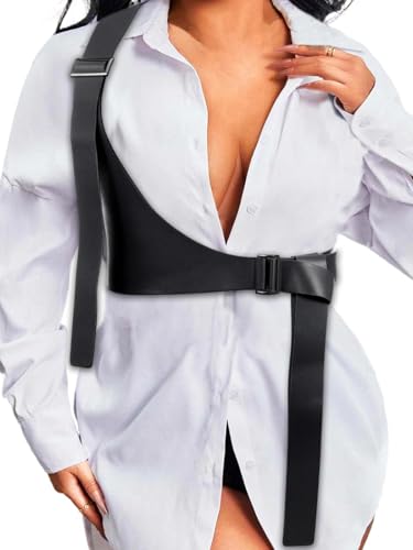 COSYDAYS Plus Size Harness Belts Black Leather Waist Harness Fashion for Woman