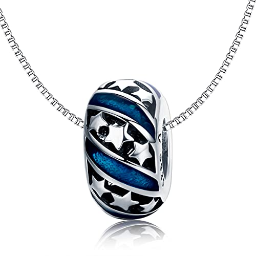 Image of ARTCHARM Bright Star River Spacer Charm 925 Sterling Silver Clip Charm Stopper Beads Charm fit Fashion Charms Bracelet & Necklace