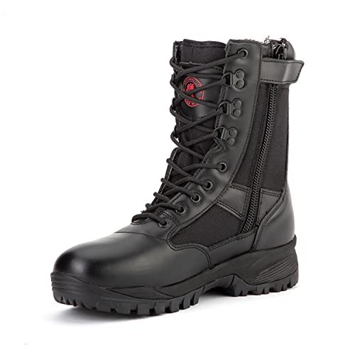 Rockrooster Vega Zipper Military Tactical Boots For Men, 8 Inch Soft Toe Leather Boots, Anti-Fatigue Tech, Ykk Side Zip, Lightweight Breathable (Ab5317 Us 13) #TOP28