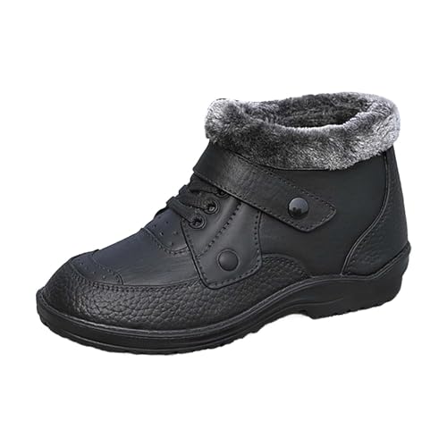 Generisch Zapatos impermeables para hombre 45 zapatillas transpirables de fondo plano zapatos casuales de invierno acolchado cálido botas de hombre zapatos de hombre con tacón, Negro , 42 EU