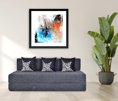 Image of Three Seater Sofa Cum Bed 5x6 Ft with Soft Foam Cushioning, Comfortable Foldable Sofa Bed for Living Room, Bedroom, Guest Room & Office(Dark Grey)