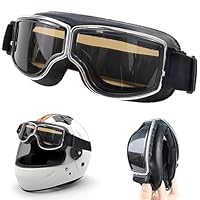 Tyafzzn Motorradbrille, Motorradbrille Winddicht, Schutzbrille Motocross, Motorradbrille Herren, Motorradbrille Retro, Crossbrille für ATV Bike, Fahrräder und Motorräder