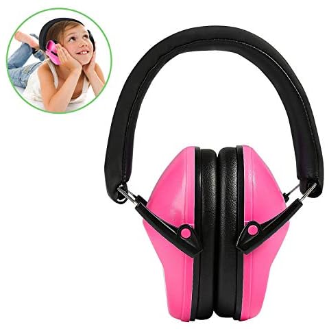 Ballery Kids Ear Defenders, NRR 25dB / SNR 29dB Kids Earmuffs Ear Protectors, Hearing Protectors, Ear Defenders for Children with Adjustable Headband (Carrying Bag Included, Pink) Cover