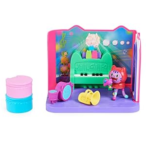 Gabby’s Dollhouse, Groovy Music Room with Daniel James Catnip Figure, 2 Accessories, 2 Furniture Pieces and 2 Deliveries, Kids Toys for Ages 3 and Up