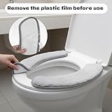 2 PCS Thick and Elastic Toilet Seat Cushion Cover, Washable Soft Padded Toilet Seat Elongated, Easy Install with Double-Sided Hook and Loop Fastener, Seats Mat Cushions for Elderly, Seniors (Gray) - Image 5