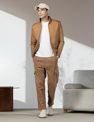 Image of Qube By Fort Collins Men's Regular Fit Lightweight Winter Jacket - Textured Fabric, Warm & Stylish Outerwear