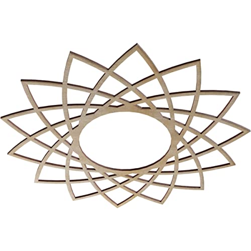 Image of Ekena Millwork 24 inchOD x 9 1 /4 inchID x 3 /8 inchT Eleanor Wood Fretwork Pierced Ceiling Medallion, Birch