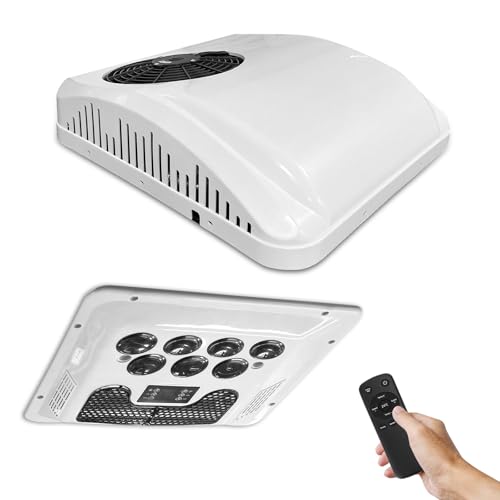 12V 10000 BTU RV Rooftop Air Conditioner Heating & Cooling 12 Volt DC AC Unit with Inverter Compressor for RVs Motorhomes Campers Campervans Trucks Travel Trailers