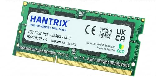 Image of 4GB DDR3 1066 MHz Laptop RAM | 2RX8, PC3-8500S 1.5v SO-DIMM Memory Module for Notebook PCs | High-Speed DDR3 Upgrade