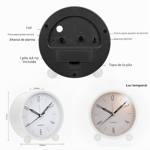 Reloj despertador elegante para dormitorio de diseño minimalista para mesa 8