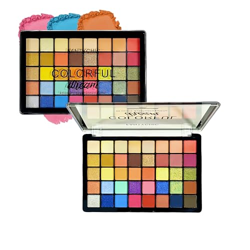 40Colors Highly Pigmented Eye Makeup Palette, Multi-Color Eyeshadow Palette,Matte Shimmer Metallic Eyeshadow Pallet,Eye Shadows Cosmetics Gift Kit