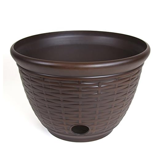 Liberty Garden Products Liberty 1920 High Density Resin Wicker Design Garden Hose Pot, Bronze
