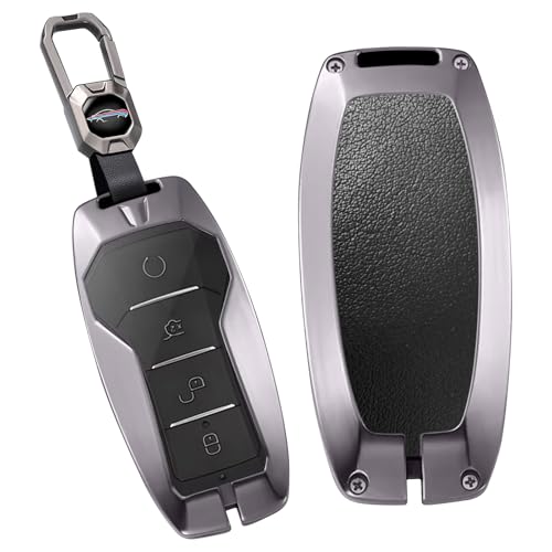 Coque de clé BYD antichoc en alliage et cuir pour éviter les rayures du quotidien