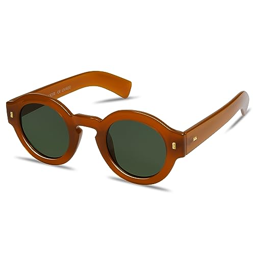 Image of VANLINKER Vintage Round Polarized Sunglasses for Women Men Trendy Shades Retro Circle Sun Glasses VL9743