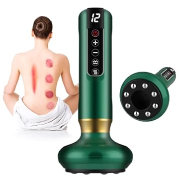cenlomat Ferramenta de massagem de celulite, massageador elétrico de celulite removedor de gordura com 12 modos de sucção, recarregável e sem fio, massageador inteligente para braços, pernas e costas (Verde)