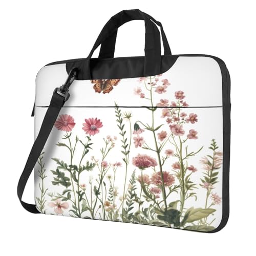 Housse ordinateur portable 15.6 antichoc et imperméable avec bandoulière motif papillon